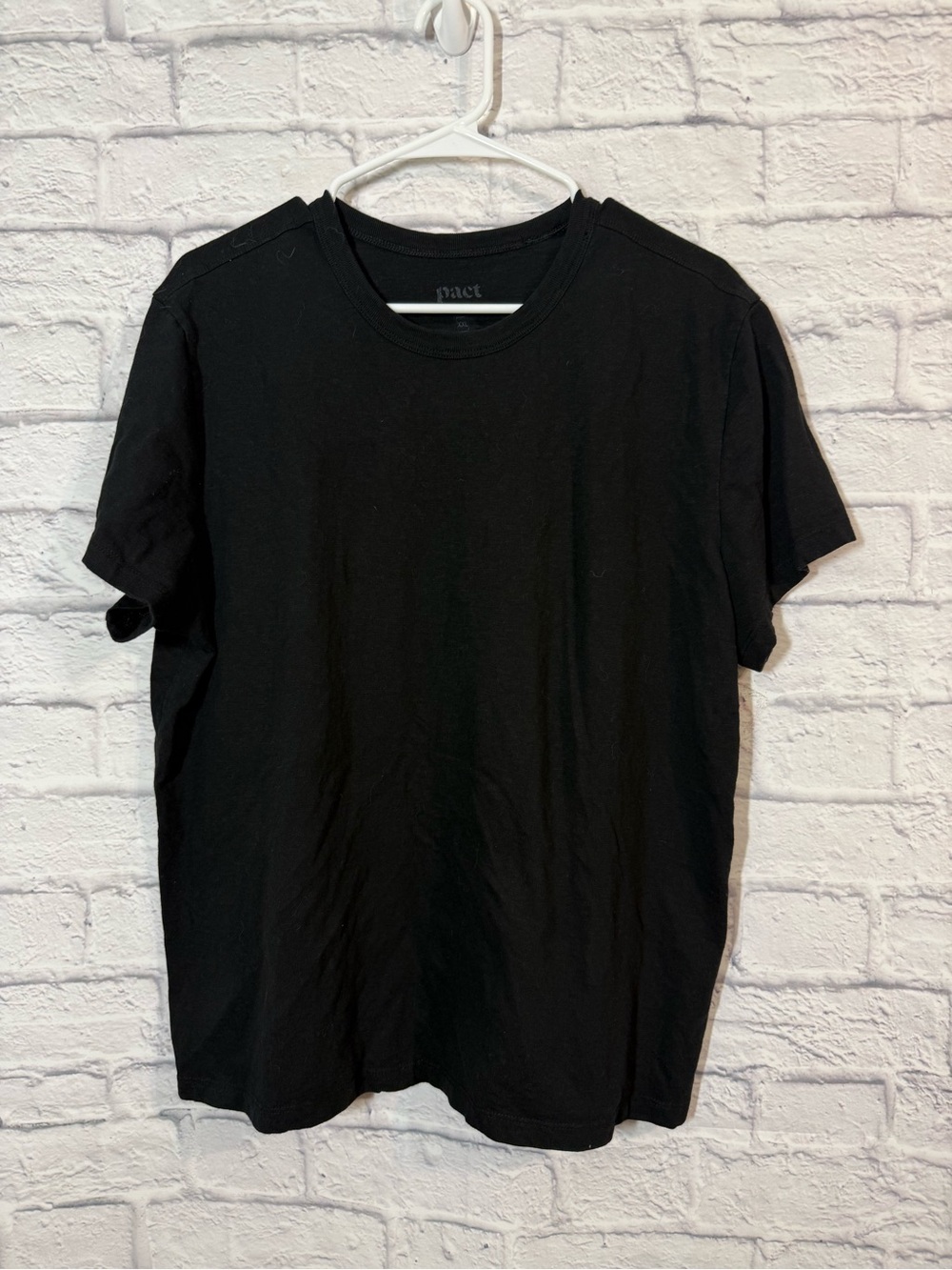 Pact Women's Black Crew Neck Short Sleeve Tee, XXL